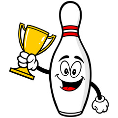 Bowling Pin with Trophy