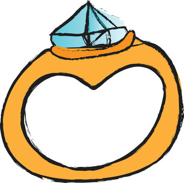 doodle retro diamond wedding ring