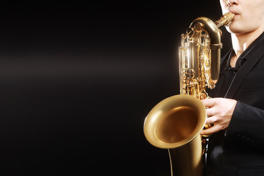 Saxophone Saxophonist with baritone sax