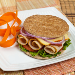 Whole Wheat Thin Sandwich Roll. Selective focus.