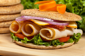 Healthy Turkey Sandwich on Whole Wheat Thin Sandwich Roll