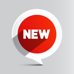 New Red Circle Paper Label Vector Illustration