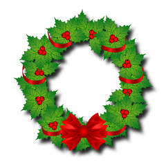 Fototapeta na wymiar Greting card. Christmas wreath. Vector