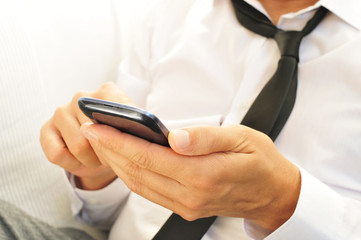 young man using a smartphone