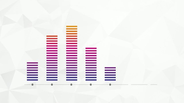 increasing color bar graph on paper background