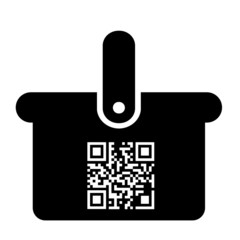 QR-code dans un panier de courses