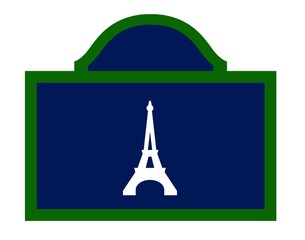 Tour Eiffel sur une plaque de rue à Paris