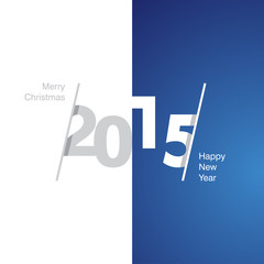 2015 Happy New Year gray white blue background - obrazy, fototapety, plakaty