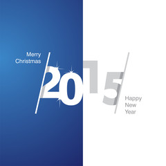 2015 Happy New Year blue white gray background