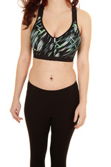 Obraz premium woman red hair sports bra fitness body copy