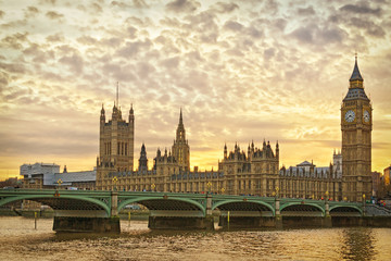 London, Westminster at sunset