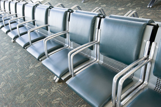 Row of Empty Seats in Airport