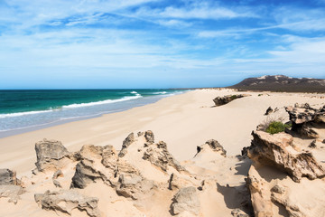 Fototapeta na wymiar Verandinha beach Praia de Verandinha in Boavista Cape Verde -