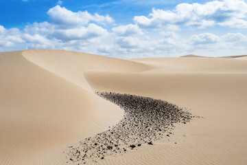Sand dunes in Viana desert - Deserto de Viana in Boavista - Cape