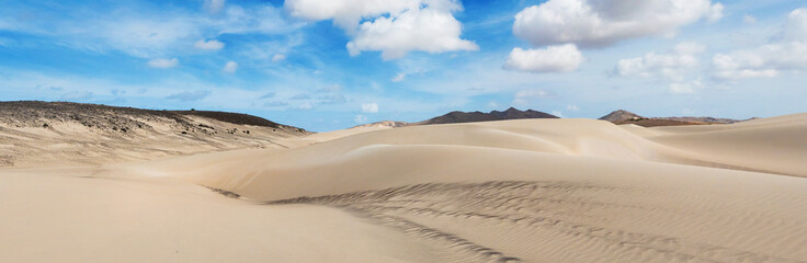 Sand dunes in Viana desert - Deserto de Viana in Boavista - Cape
