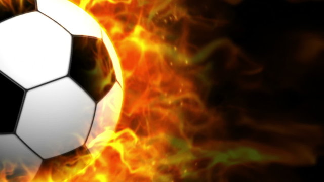 Fiery Soccer Ball Background with Alpha Channel
