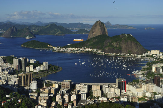 Aerial view of Sugarloaf and Guanabara Bay, Rio de Janeiro