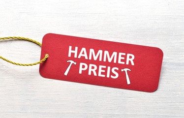 Hammerpreis- Schild