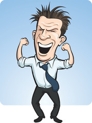 cartoon vector cheering business person