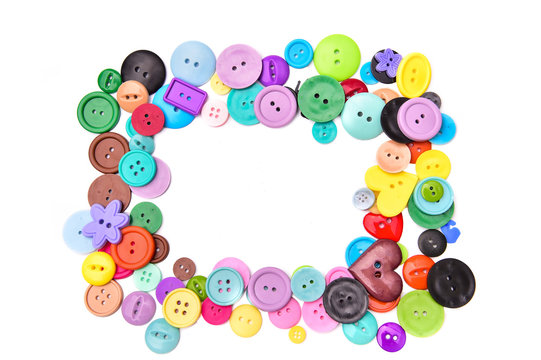Squard  of buttons on White Isolate Background
