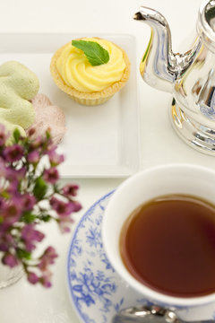 High tea set with dessert,close up