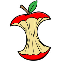 Cartoon Apple Core