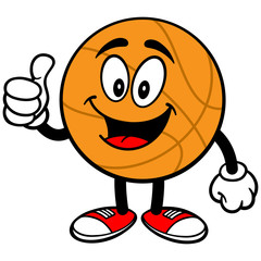 Cartoon Basketball Thumbs Up