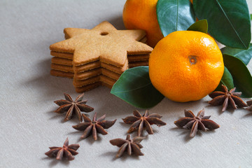 Tangerine and cookies