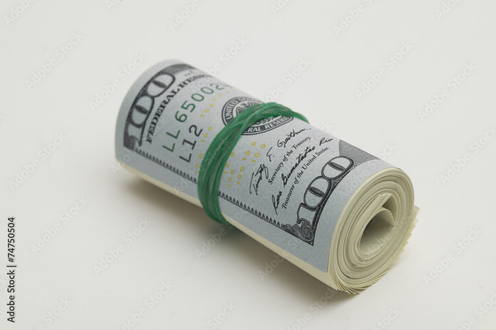 Wall mural rounded hundred dollar bill