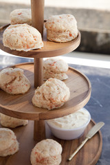 Salmon scones on the beach