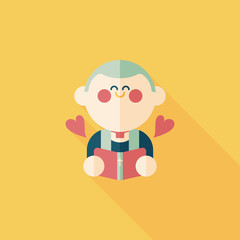 Wedding priest flat icon with long shadow,eps10, presiding over