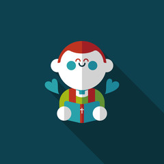 Wedding priest flat icon with long shadow,eps10, presiding over