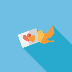 wedding invitation flat icon with long shadow,eps10