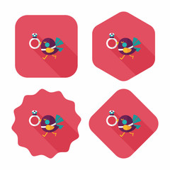 wedding bird with diamond ring flat icon with long shadow,eps10