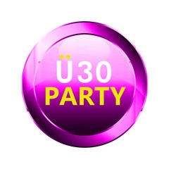Lila Button Ü30 Party