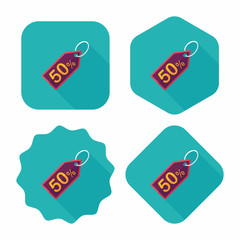 shopping sale price tag flat icon with long shadow,eps10