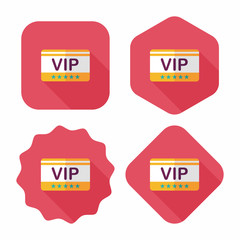 shopping vip card flat icon with long shadow,eps10