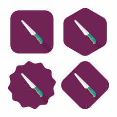 kitchenware knife flat icon with long shadow,eps10