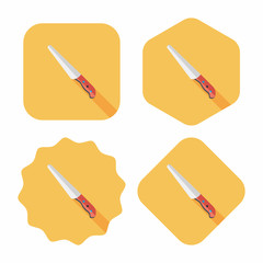kitchenware knife flat icon with long shadow,eps10