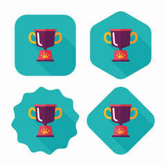 Pet dog champion flat icon with long shadow, eps10