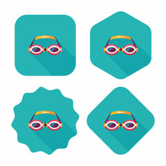 swimming goggles flat icon with long shadow,eps10