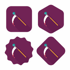 Halloween scythe flat icon with long shadow,eps10