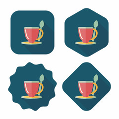 coffee flat icon with long shadow,eps10