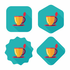 coffee flat icon with long shadow,eps10