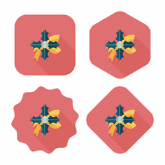 poinsettia flat icon with long shadow, eps10