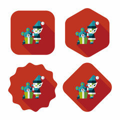 Christmas elf flat icon with long shadow,eps10