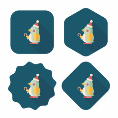 penguin flat icon with long shadow,eps10