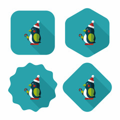 penguin flat icon with long shadow,eps10