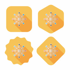 Snowflake flat icon with long shadow,eps10