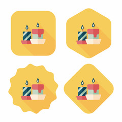 Christmas candle flat icon with long shadow,eps10